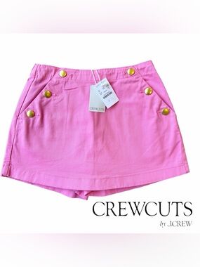 Crewcuts Girls' Sailor skort in chino Pink Size 10 BRAND NEW With Tags